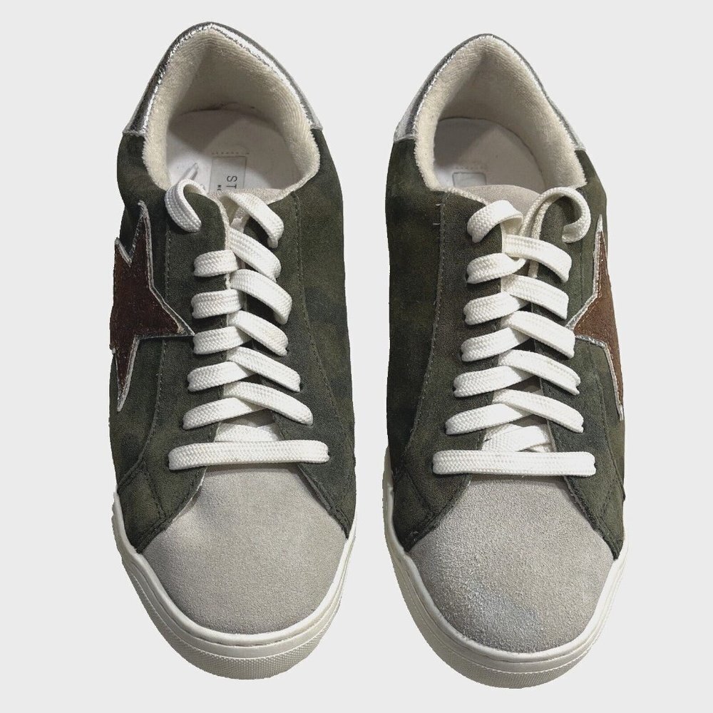 STEVEN MADDEN Rubie Multi-Function Camo Sneakers Womens 9.5M Star Shoes Low Top - Picture 2 of 13